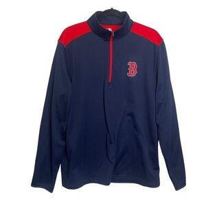Boston Red Sox 1/4 Zip Pullover Blue Red Official MLB Activewear Size Medium